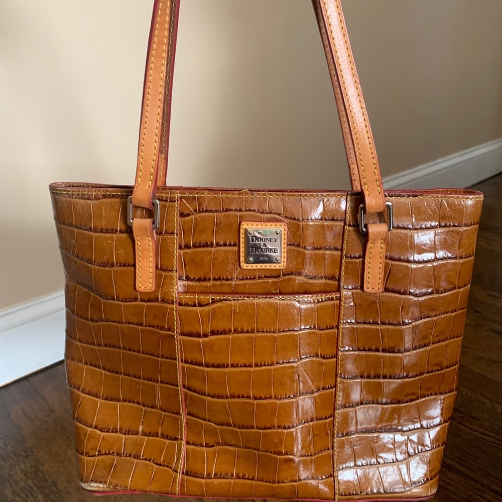 Tan leather DOONEY & BOURKE “Snakeskin Look” Tote